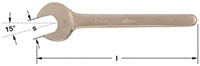 AMPCO Wrench Open End Non-Sparking; a single open end wrench, shown against a plain white background. The tool is oriented horizontally with wrench head left.